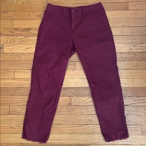 Old Navy maroon cropped pants, size 6